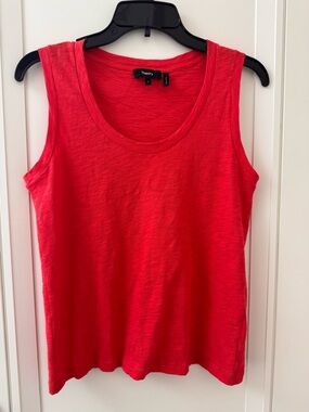 Theory Women's Bright Red Scoop Neck Tank